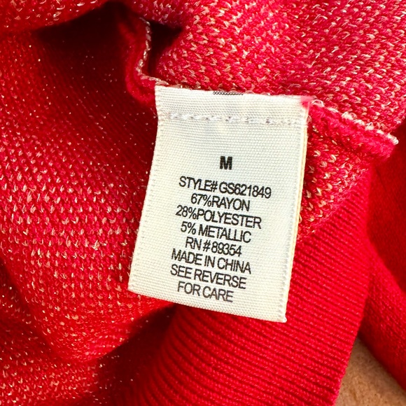 Madison + Hudson puff sleeves red polkadot sweater size medium - Picture 5 of 8